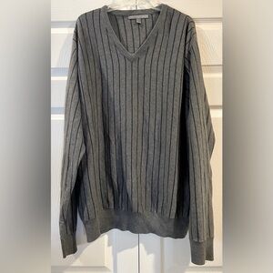 Old Navy XXL~TALL Mens Gray V-Neck Sweater Long Sleeve 100% Cotton Pullover